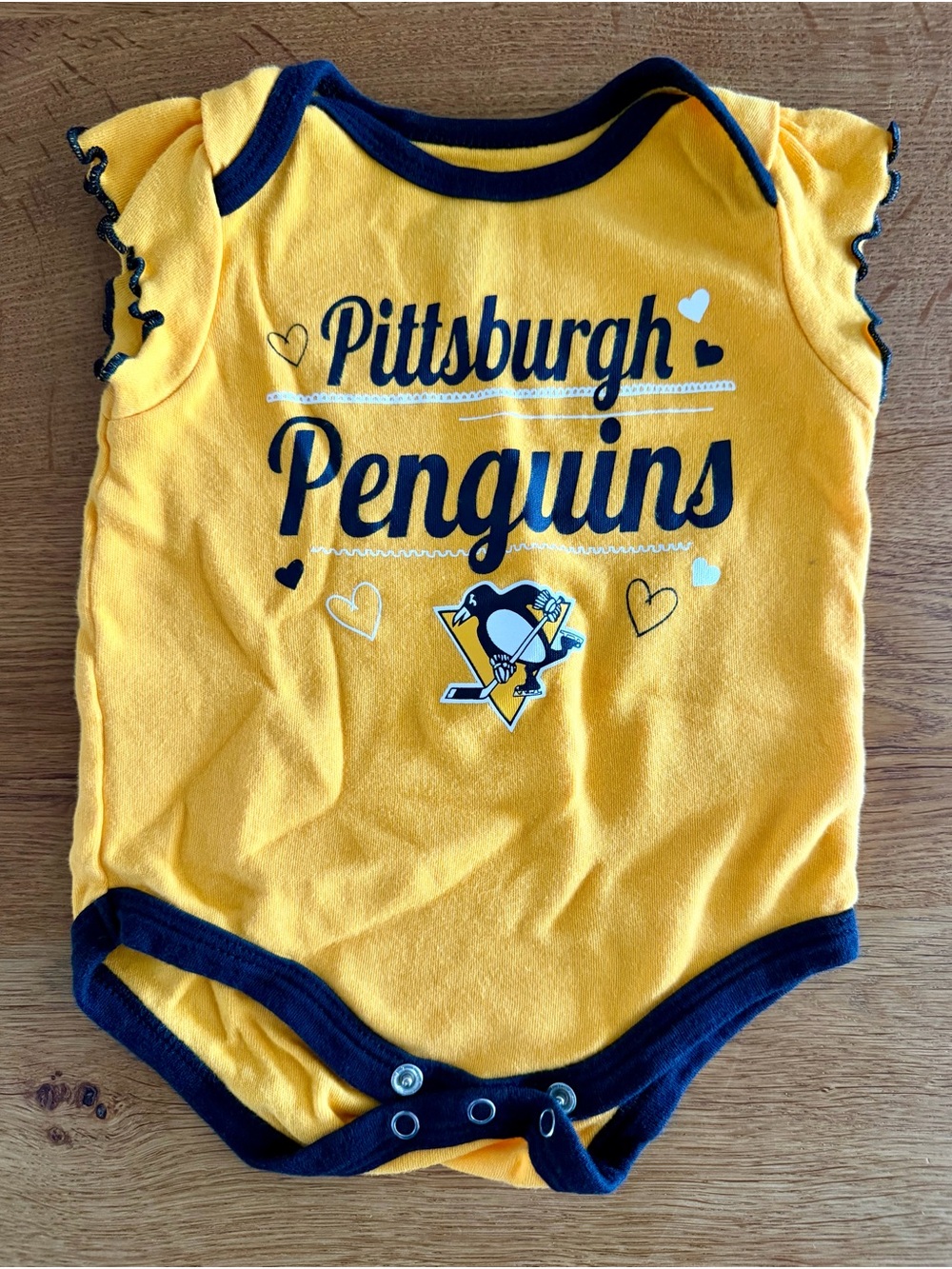 NHL Pittsburgh Penguins Black & Gold Baby Girl Bodysuit